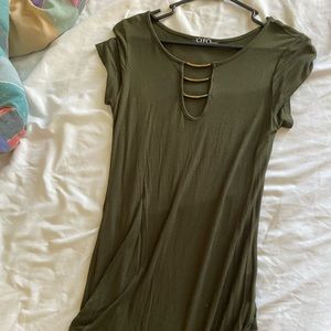 Green mini dress